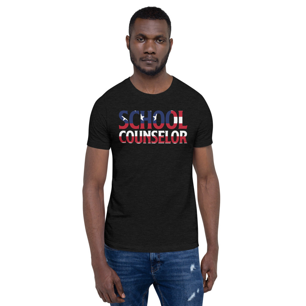 USA School Counselor Short-Sleeve Unisex T-Shirt - SchoolStaffMerch -  - SchoolStaffMerch