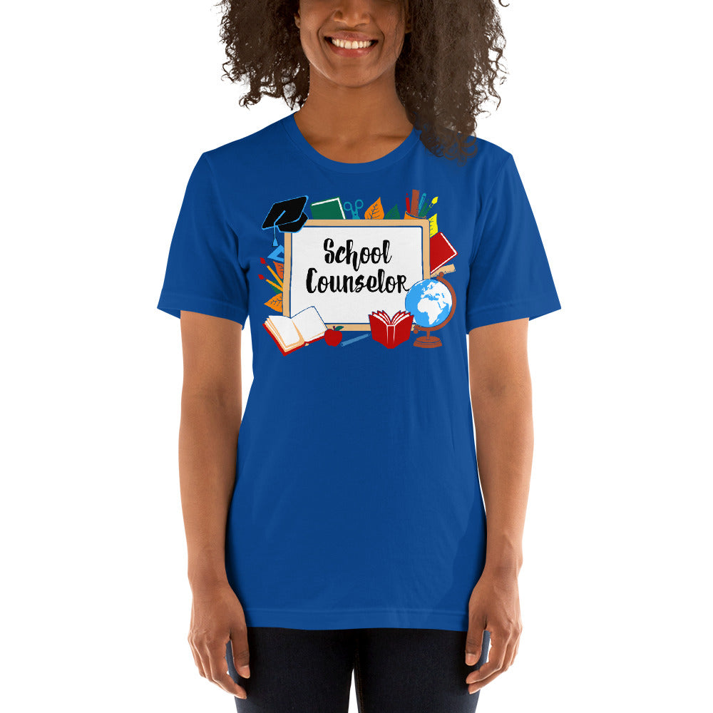 School Counselor Short-Sleeve Unisex T-Shirt - SchoolStaffMerch -  - SchoolStaffMerch