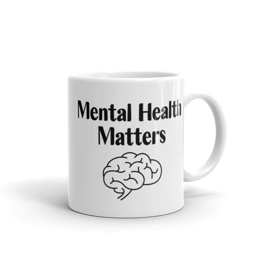 Mental Health Matters White glossy mug - SchoolStaffMerch -  - SchoolStaffMerch