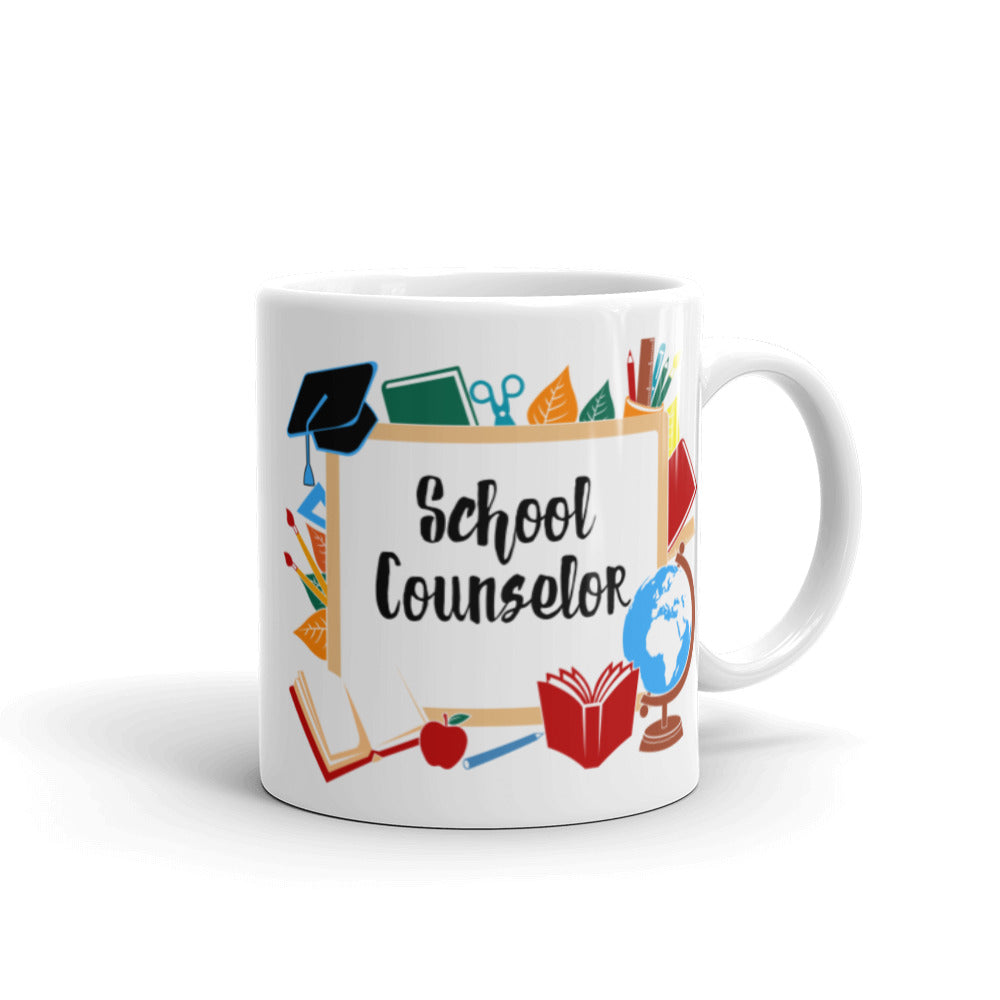 School Counselor White glossy mug - SchoolStaffMerch -  - SchoolStaffMerch
